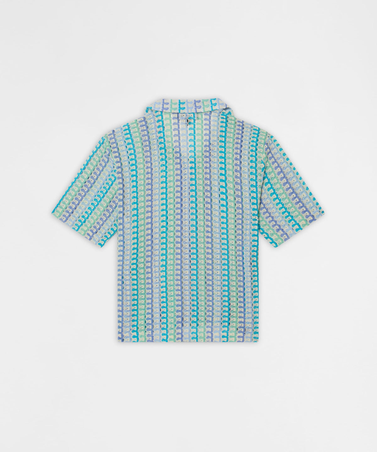 Reason Clothing Popular | Ocean Escape Button-Down Textured Knit Short Sleeve Shirt - Multicolor