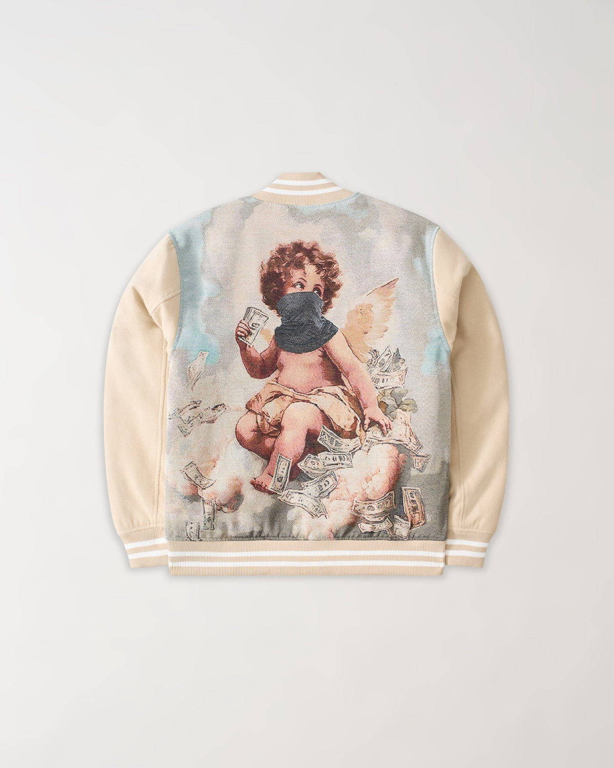 Reason Clothing Great Value | Cherub Tapestry Varsity Jacket - Khaki