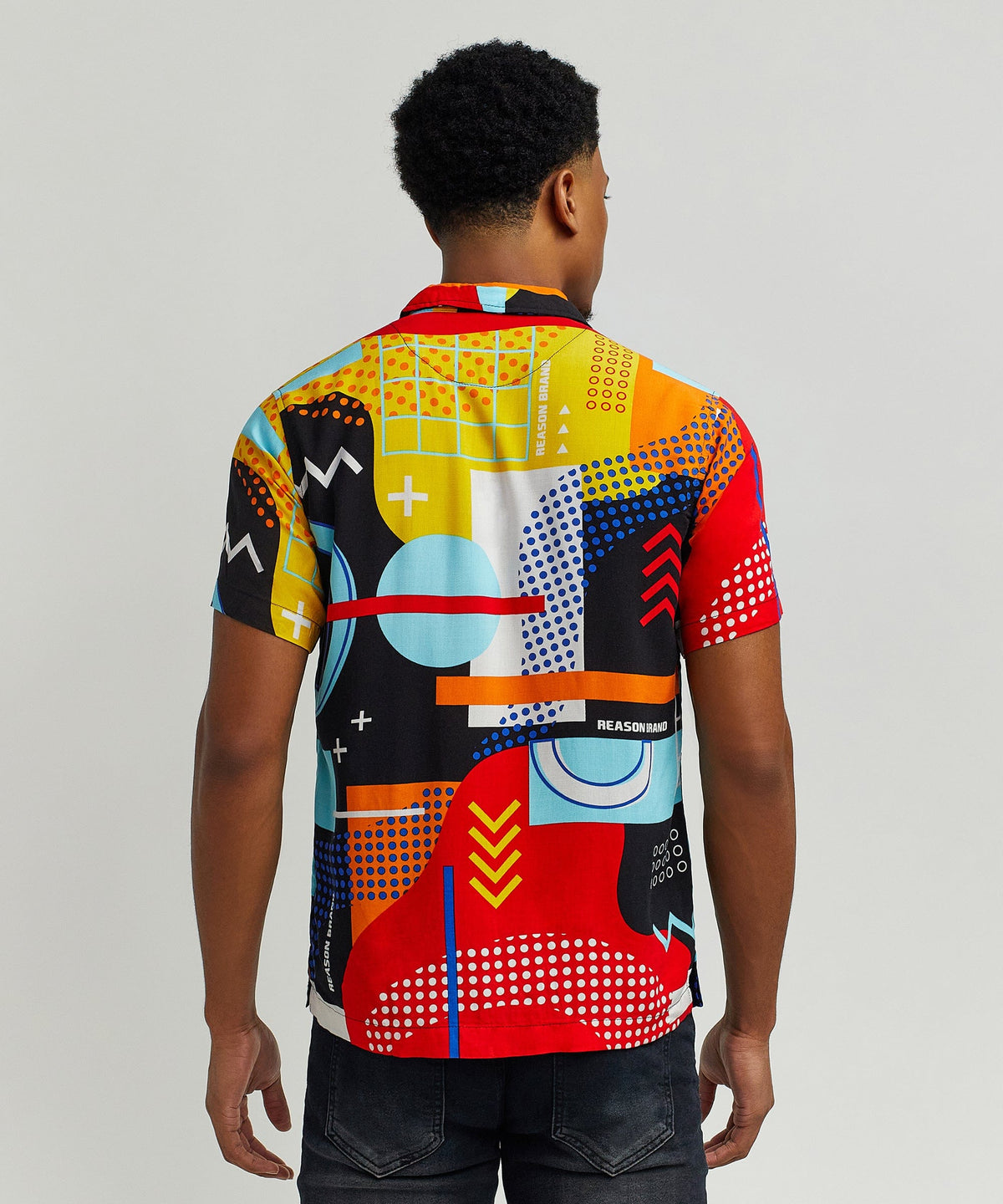 Reason Clothing Featured | Retro Grid Viscose Button-Down Short Sleeve Shirt