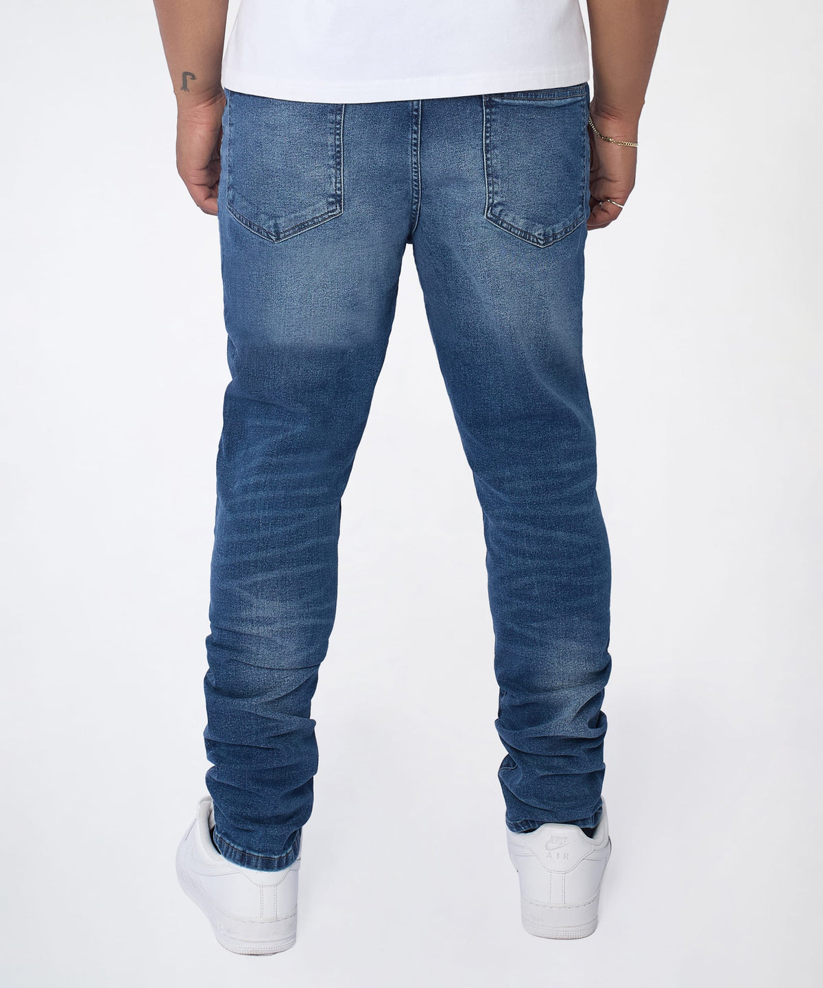 Reason Clothing Best Price | Classic Distressed Skinny Jeans - Medium Indigo