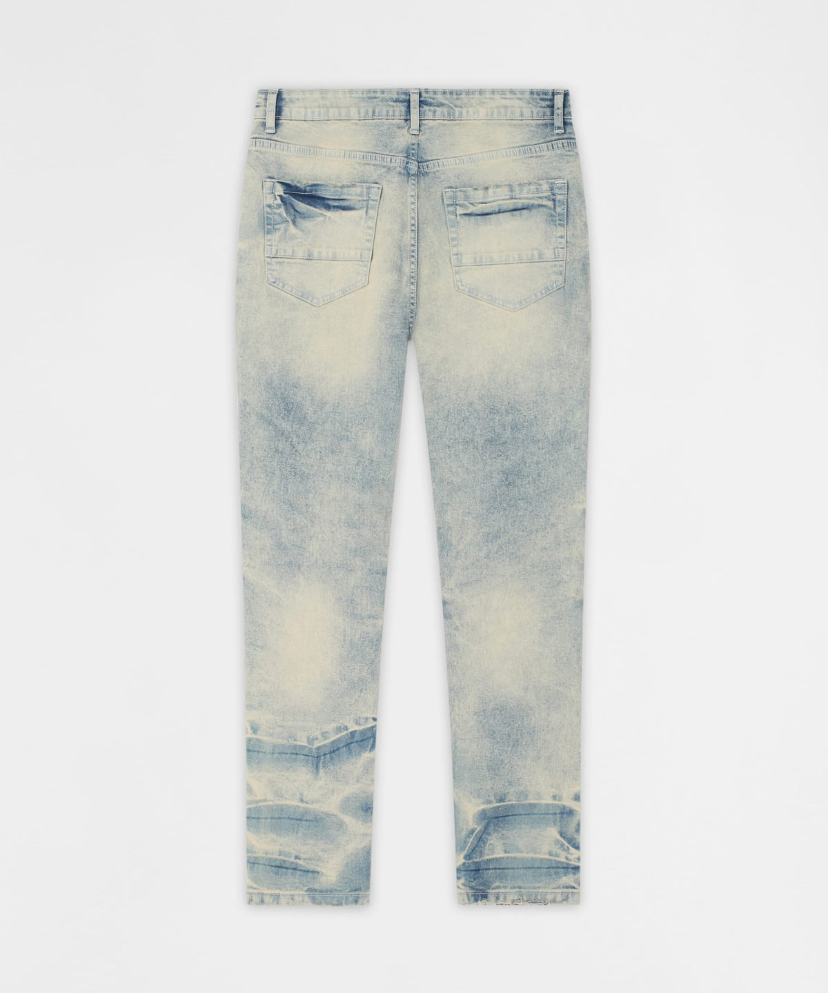 Reason Clothing Deals | Shredded Moto Distressed Skinny Jeans - Medium Indigo