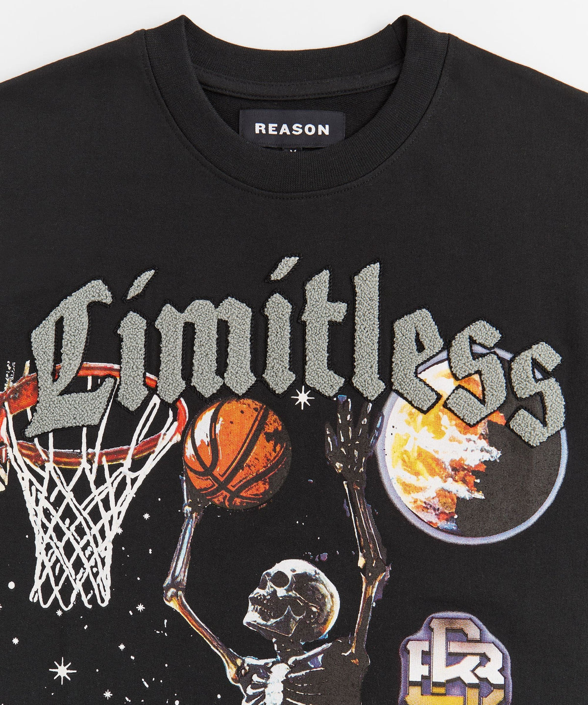 Reason Clothing Great Value | Kids Dreamer Chenille Patched Short Sleeve Tee - Black