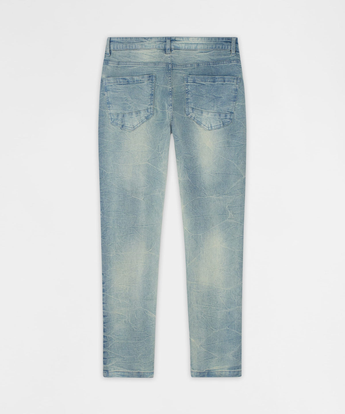 Reason Clothing Signature | Gothic Cross Denim Pants - Light Blue