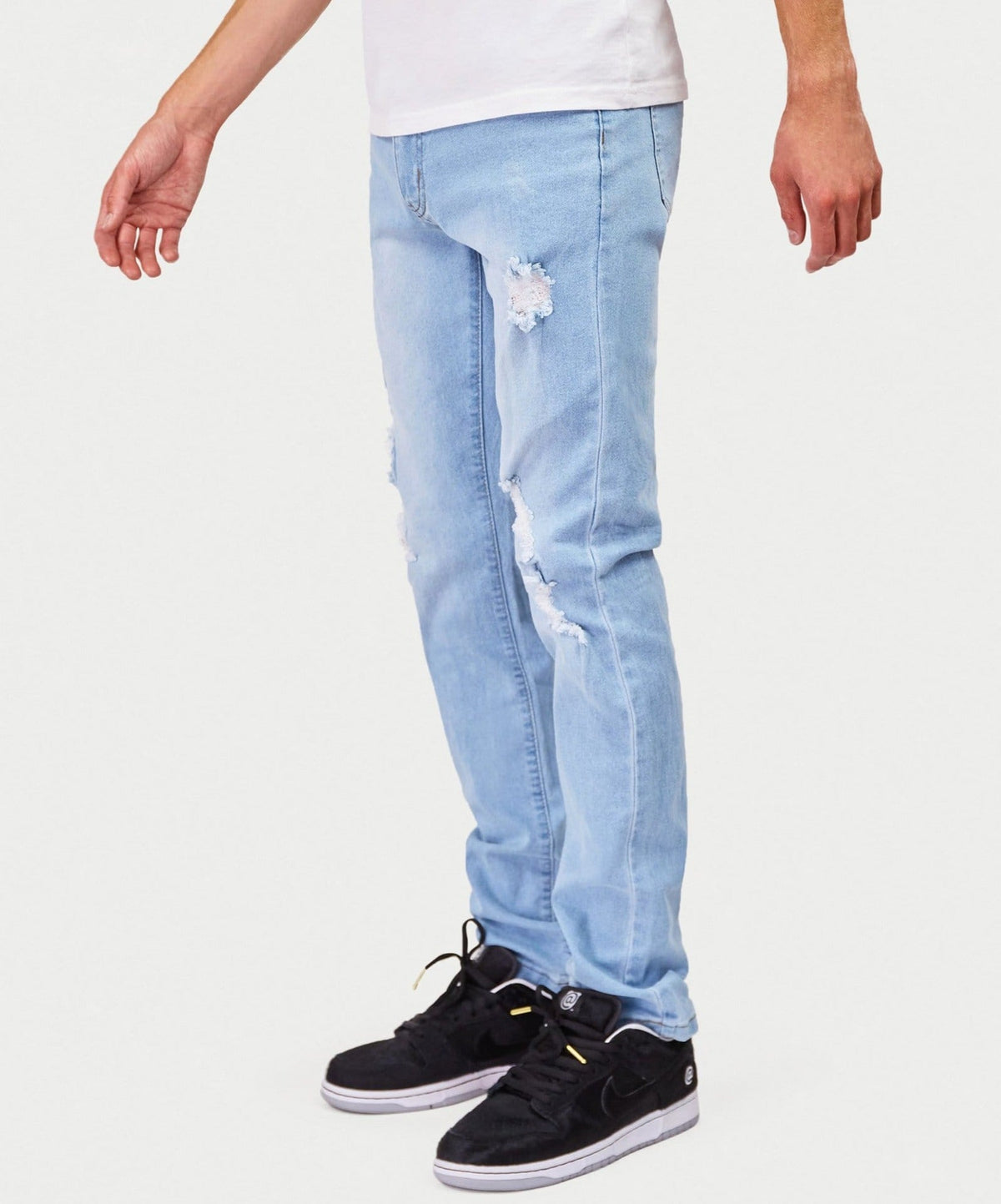 Reason Clothing Featured | Elevate Light Wash Destroyed Jeans