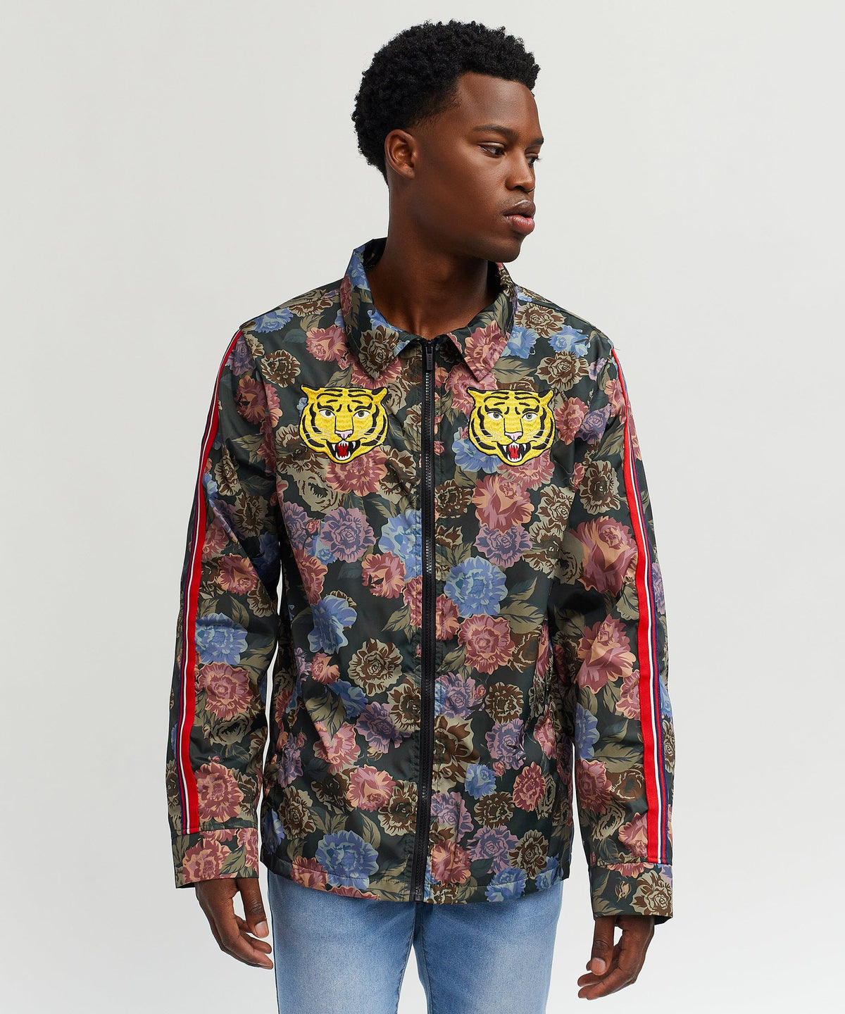 Reason Clothing Essential | Fearless Tape Trim Nylon Jacket