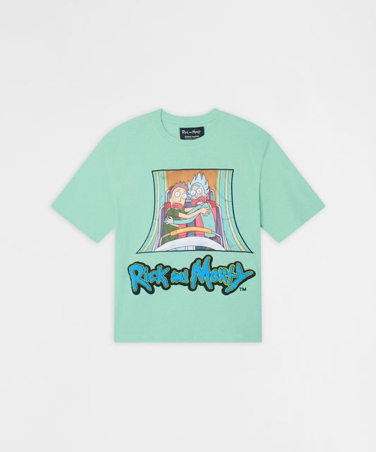 Reason Clothing Top Pick | Rick And Morty Applique Short Sleeve Tee - Light Green
