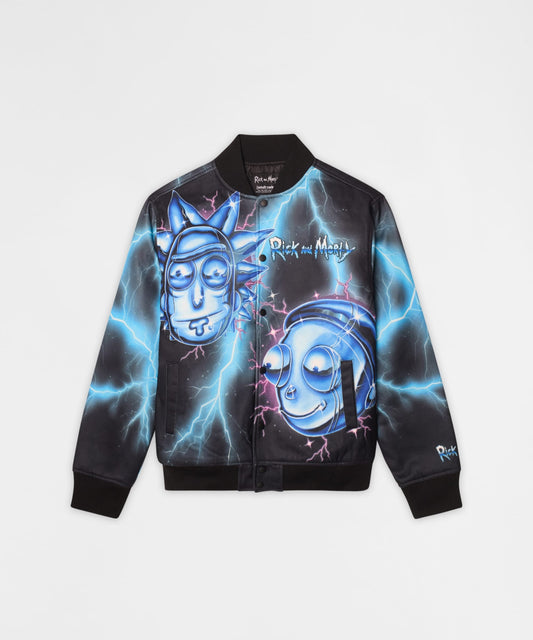 Reason Clothing Hot Sale | Rick & Morty Graphic Varsity Jacket - Black