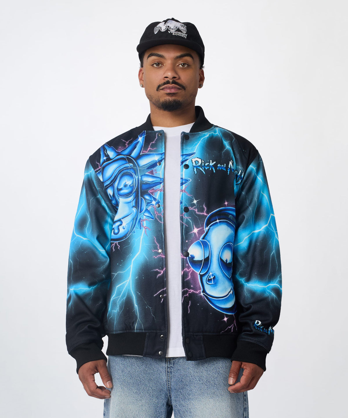 Reason Clothing Hot Sale | Rick & Morty Graphic Varsity Jacket - Black