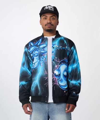 Reason Clothing Hot Sale | Rick & Morty Graphic Varsity Jacket - Black
