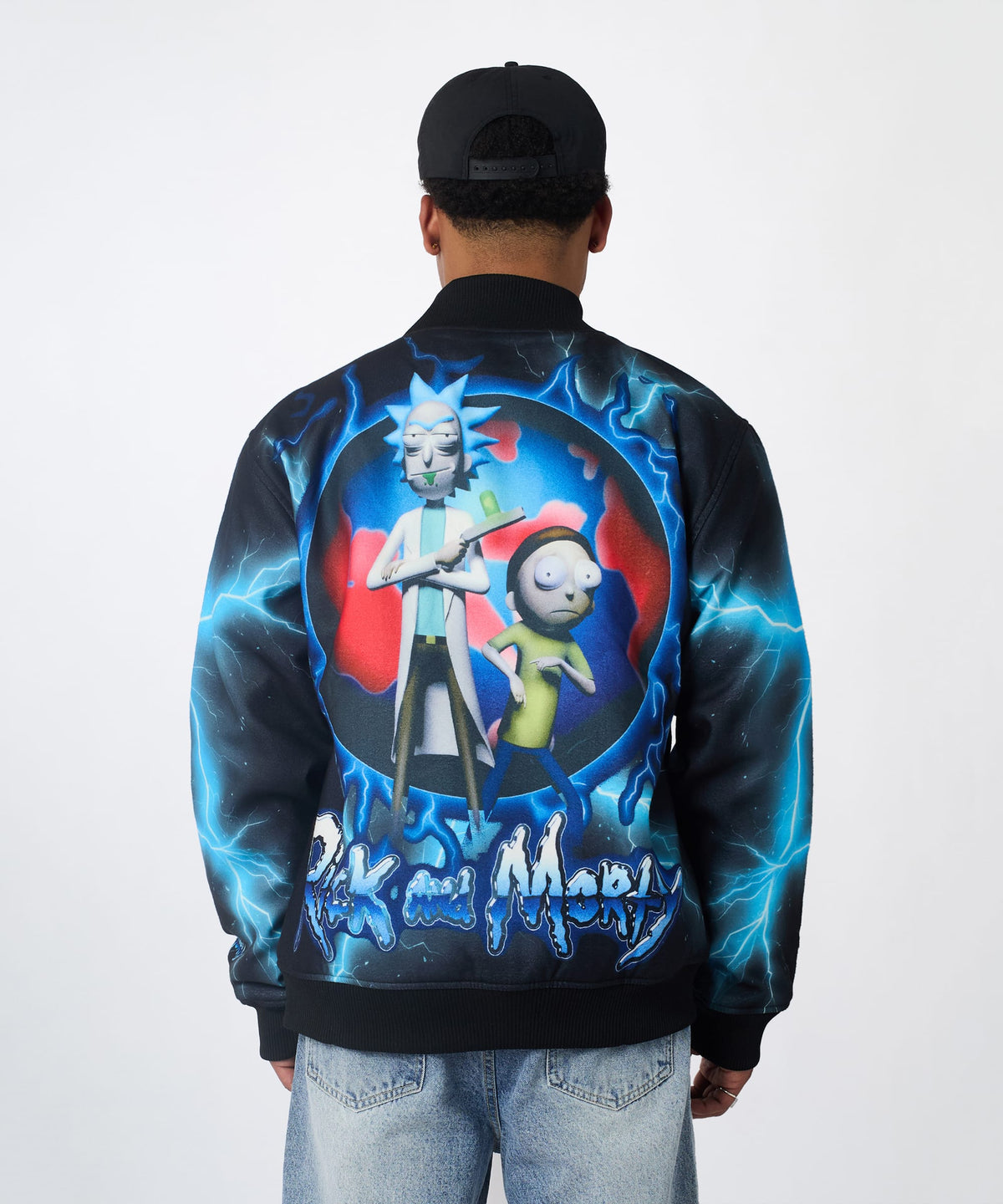 Reason Clothing Hot Sale | Rick & Morty Graphic Varsity Jacket - Black