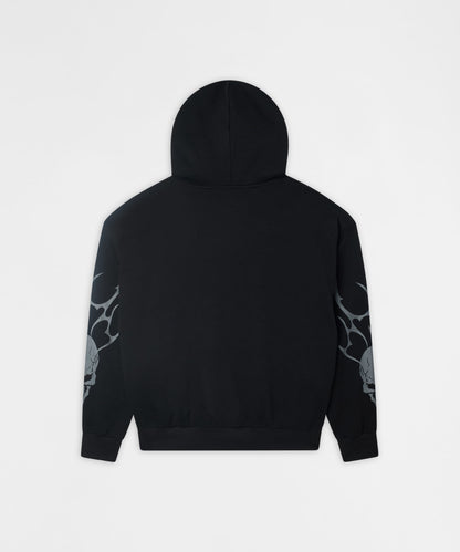 Reason Clothing Top Pick | Sin Again PU Applique Hoodie - Black