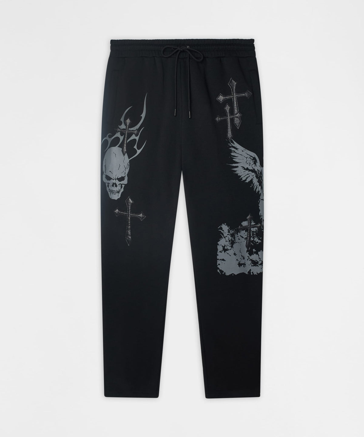 Reason Clothing Popular | Sin Again PU Applique Pants - Black
