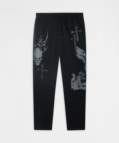 Reason Clothing Popular | Sin Again PU Applique Pants - Black