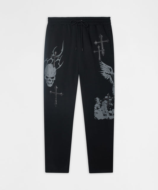 Reason Clothing Popular | Sin Again PU Applique Pants - Black
