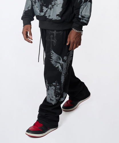 Reason Clothing Popular | Sin Again PU Applique Pants - Black