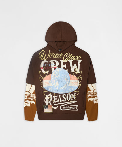 Reason Clothing Essential | Masters 2fer Pullover Hoodie - Brown