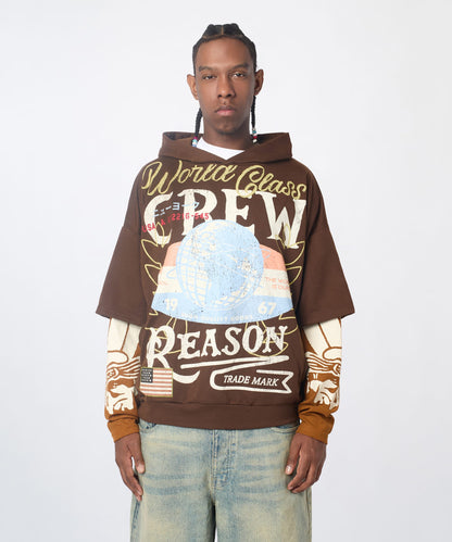 Reason Clothing Essential | Masters 2fer Pullover Hoodie - Brown