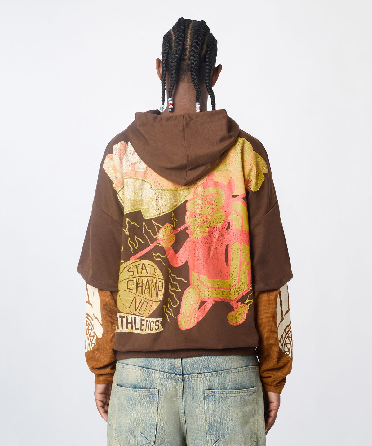 Reason Clothing Essential | Masters 2fer Pullover Hoodie - Brown