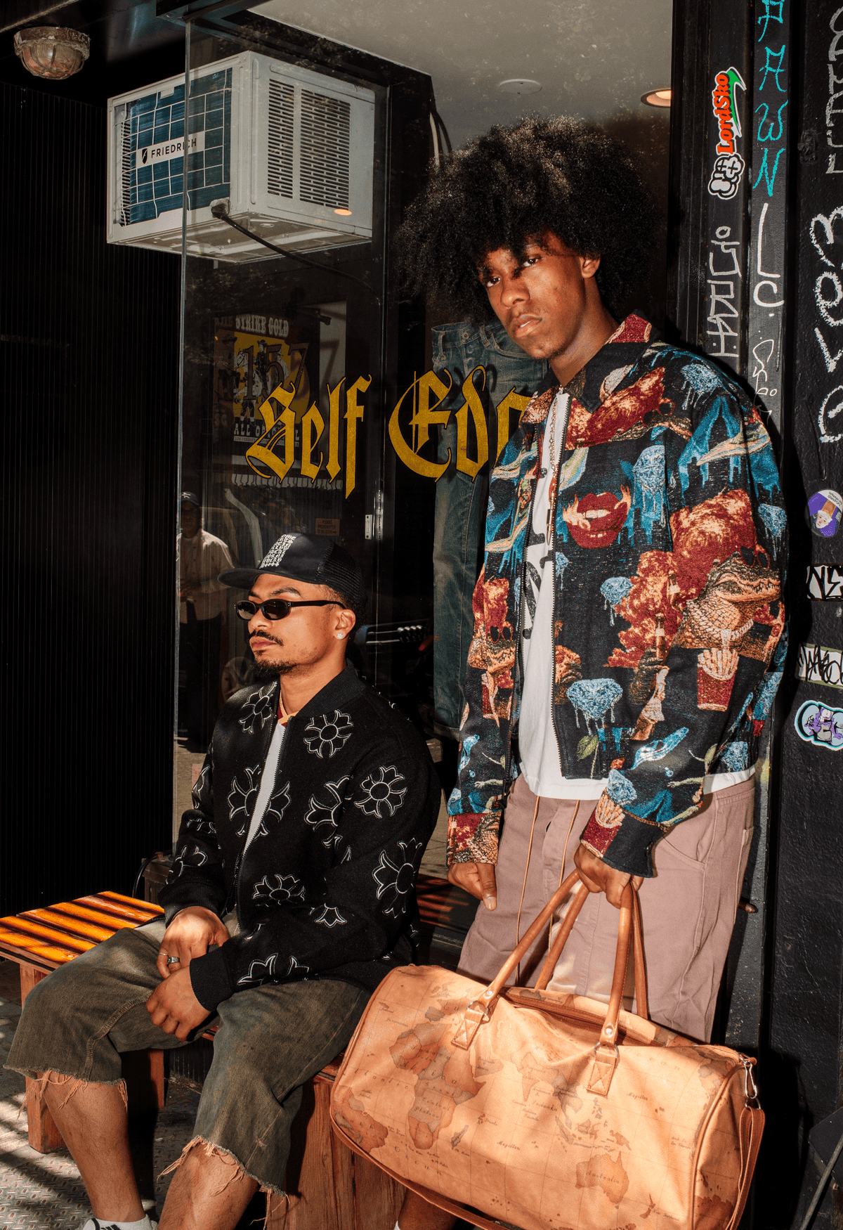 Reason Clothing Trending | Surreal Dream Tapestry Varsity Jacket - Black