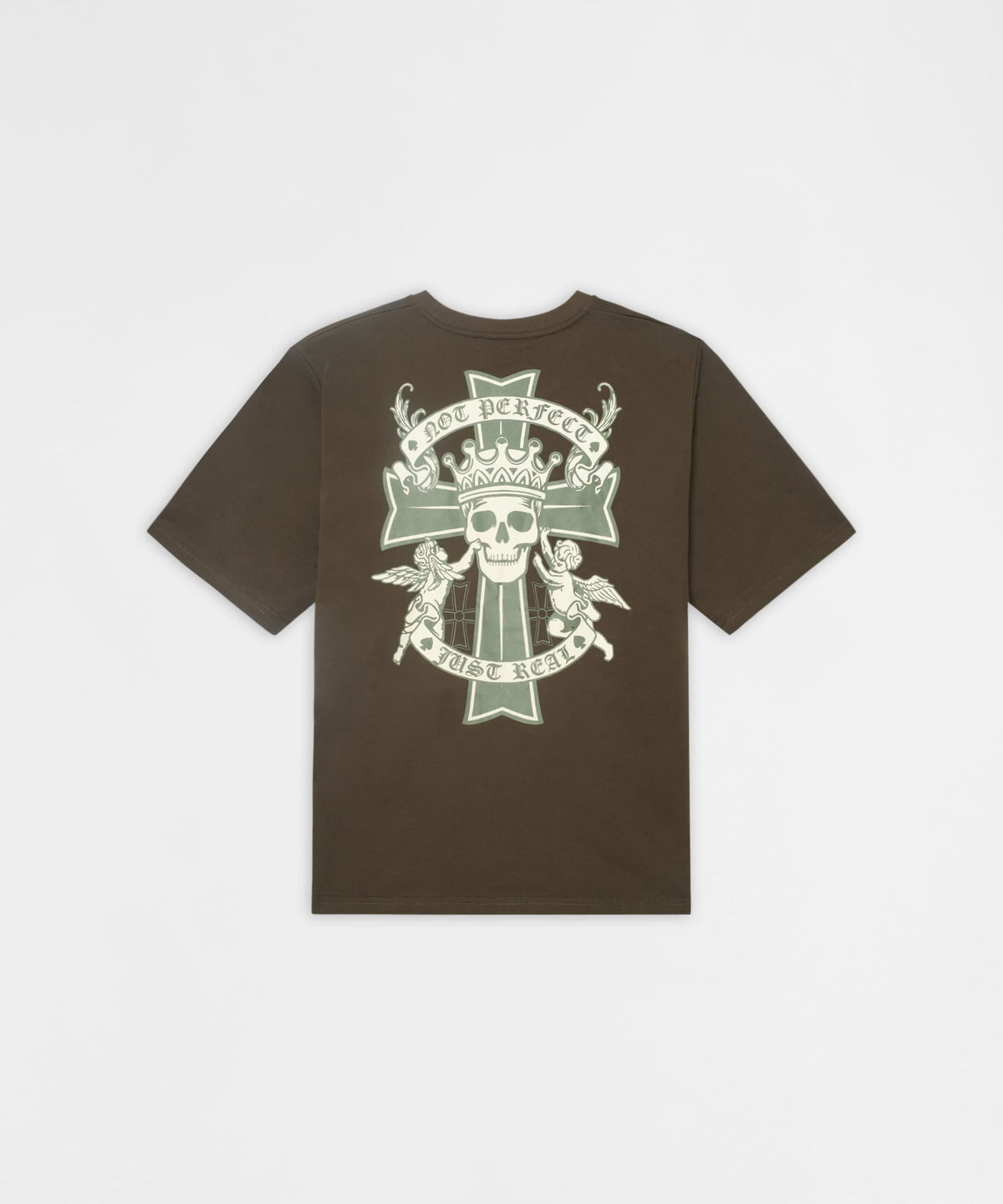 Reason Clothing Everyday | Not Perfect Embroidered French Terry Short Sleeve Tee - Olive Green