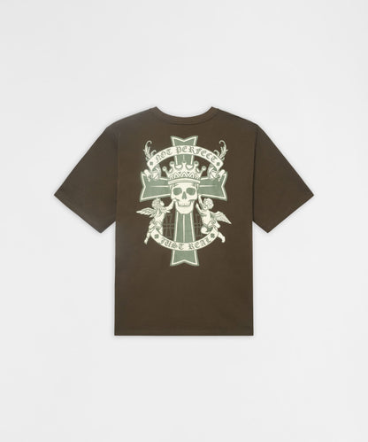 Reason Clothing Everyday | Not Perfect Embroidered French Terry Short Sleeve Tee - Olive Green
