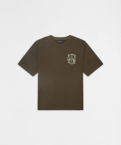 Reason Clothing Everyday | Not Perfect Embroidered French Terry Short Sleeve Tee - Olive Green