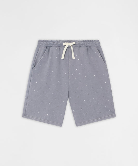 Reason Clothing Great Value | Washed Rhinestone Short - Grey
