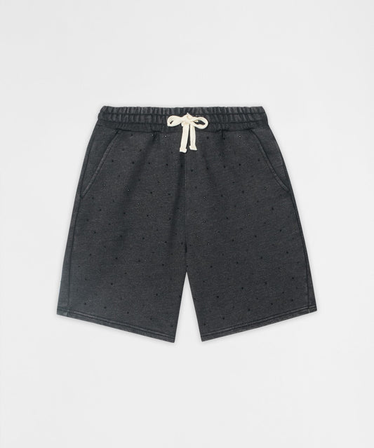 Reason Clothing Best Seller | Washed Rhinestone Short - Black