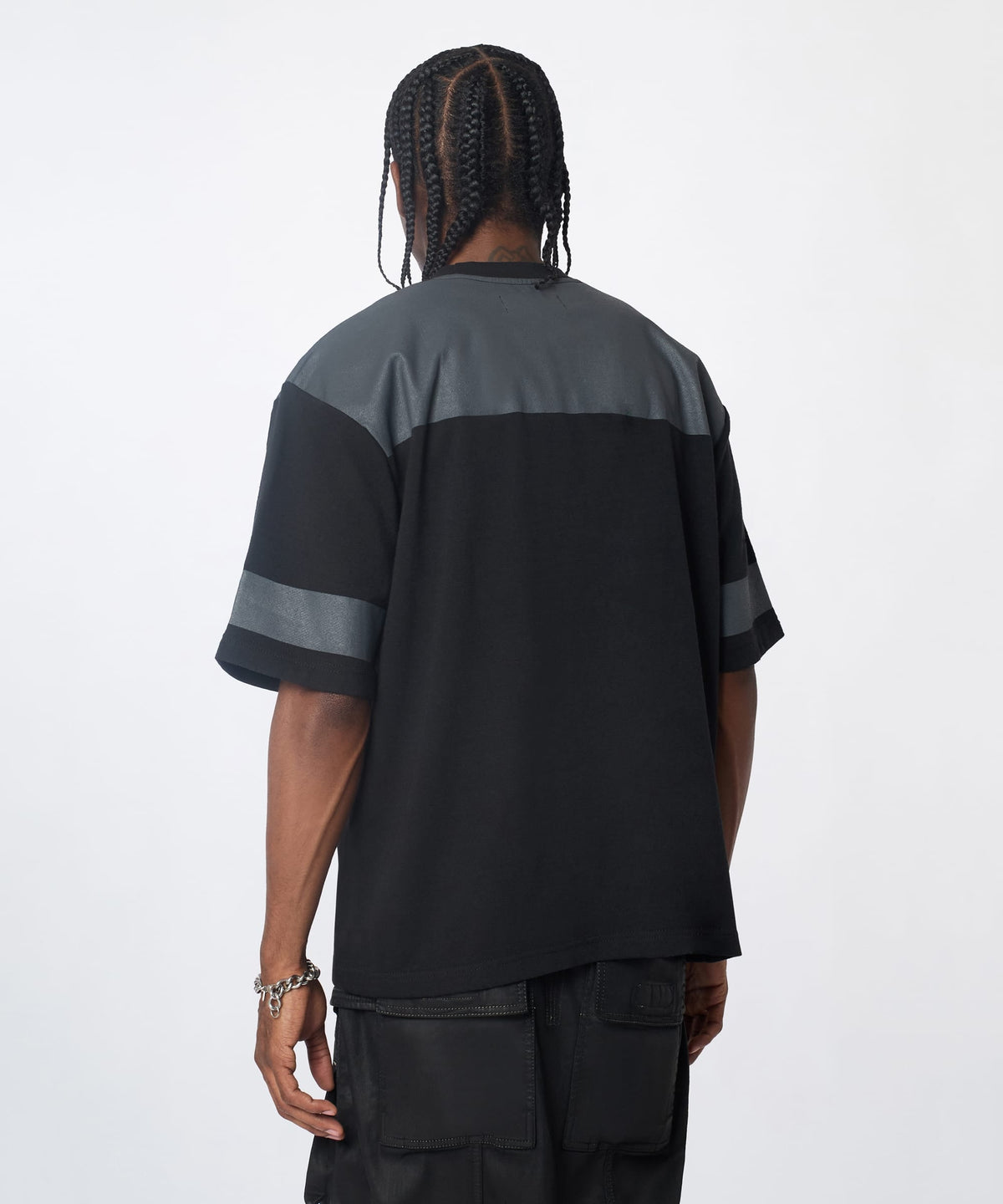 Reason Clothing Discount | Football Rhinestones Short Sleeve Tee - Black
