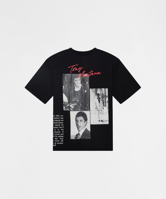 Reason Clothing Signature | Scarface Washed Short Sleeve Tee - Black