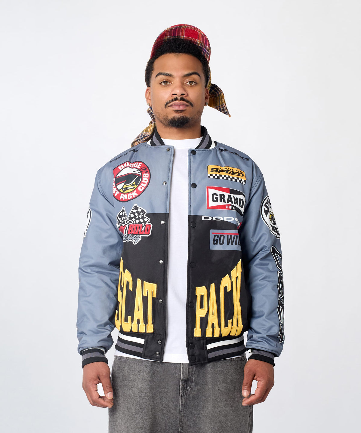 Reason Clothing Everyday | Dodge Scatpack Racing Varsity Jacket - Black