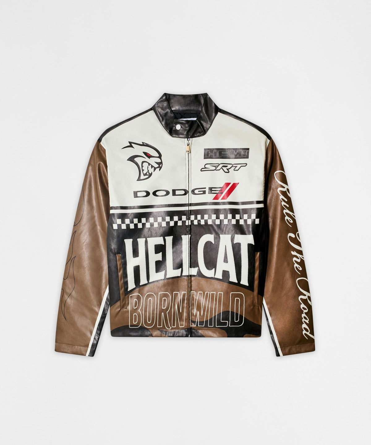 Reason Clothing Special Offer | Dodge Hellcat Moto Jacket PU - Khaki