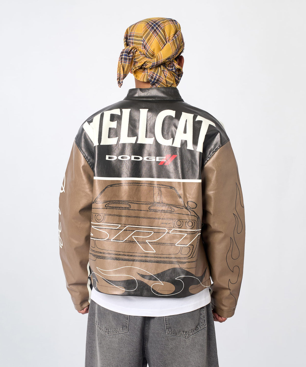 Reason Clothing Special Offer | Dodge Hellcat Moto Jacket PU - Khaki