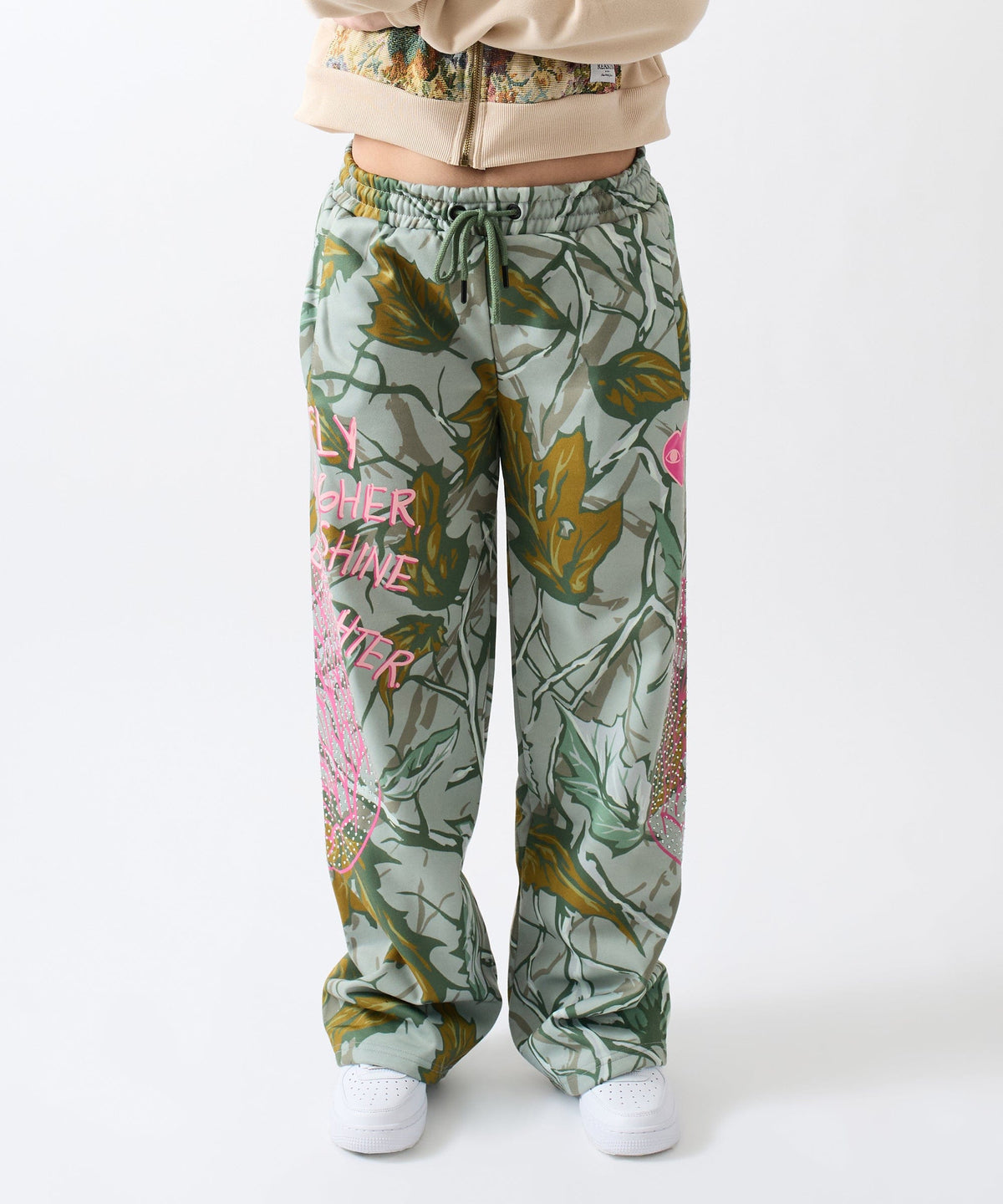 Reason Clothing Trending | Fly Higher Women's Fleece Flare Sweatpants - Olive Green