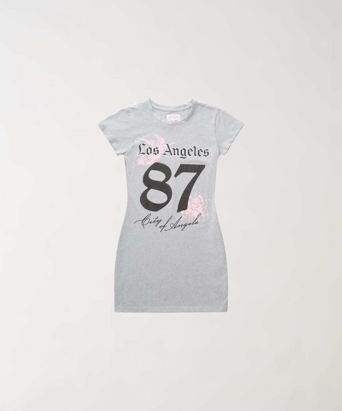 Reason Clothing Best Seller | LA Angels Graphic Bodycon Women's Dress - Grey