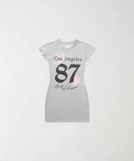 Reason Clothing Best Seller | LA Angels Graphic Bodycon Women's Dress - Grey