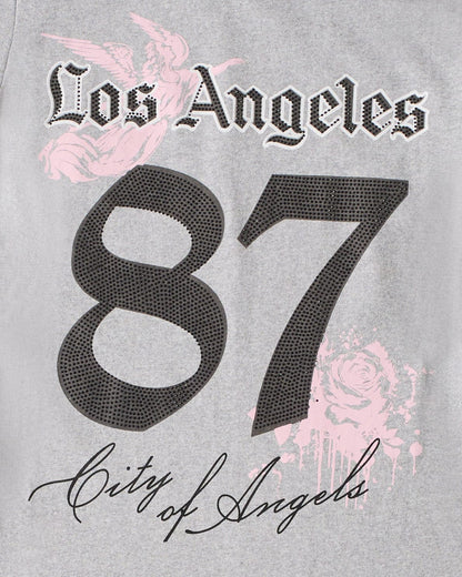 Reason Clothing Best Seller | LA Angels Graphic Bodycon Women's Dress - Grey