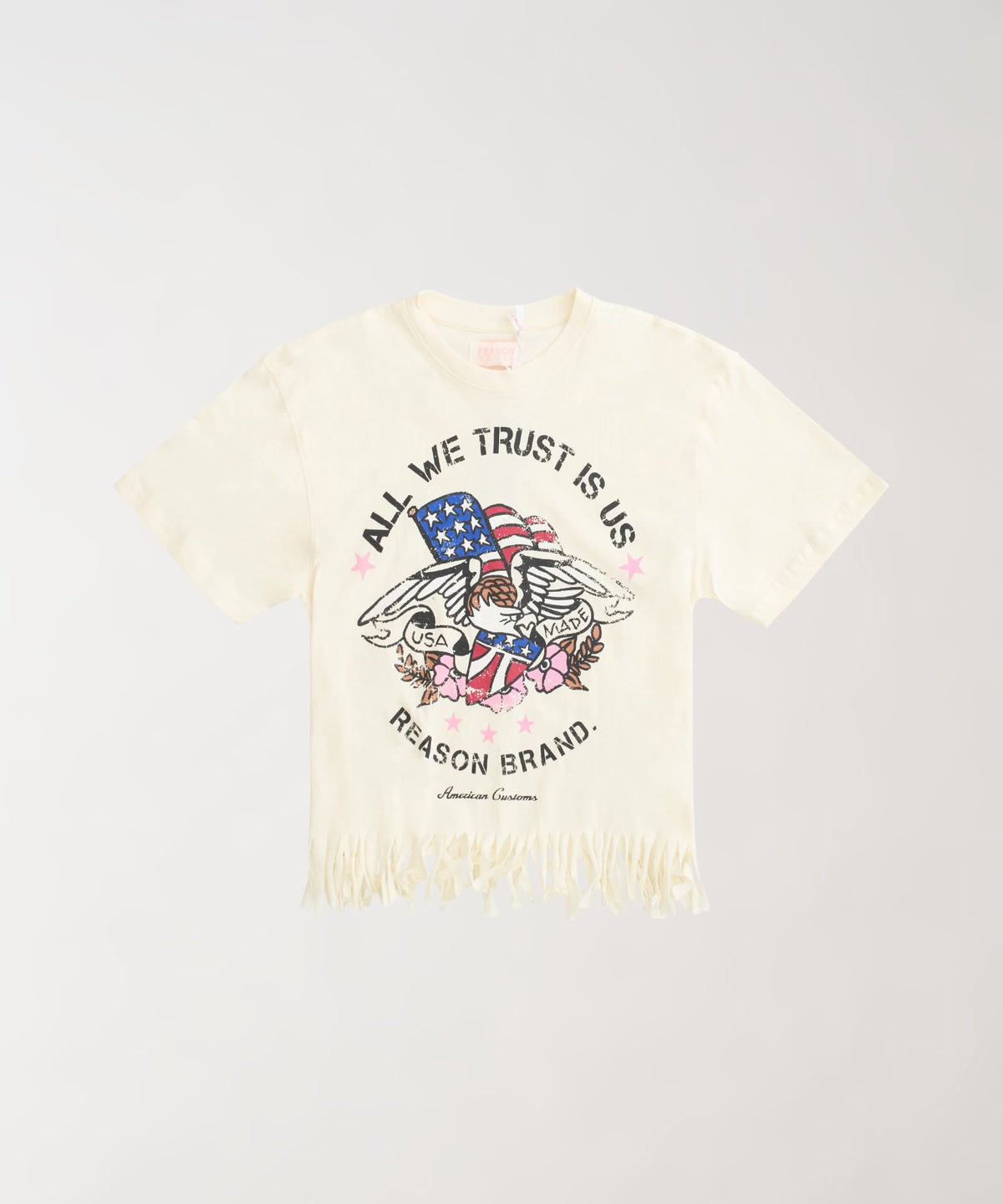 Reason Clothing Best Price | All We Trust Women's Graphic Short Sleeve Tee - Cream