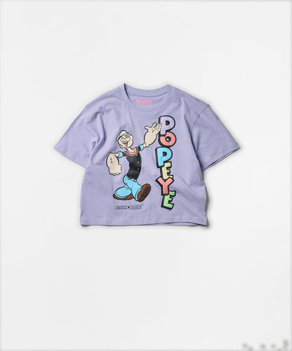 Reason Clothing Deals | Popeye Logo Women's Graphic Cropped Tee - Lilac