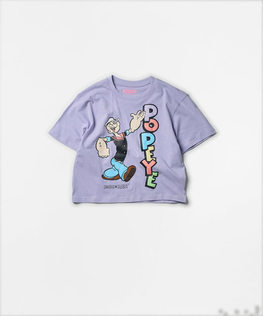 Reason Clothing Deals | Popeye Logo Women's Graphic Cropped Tee - Lilac