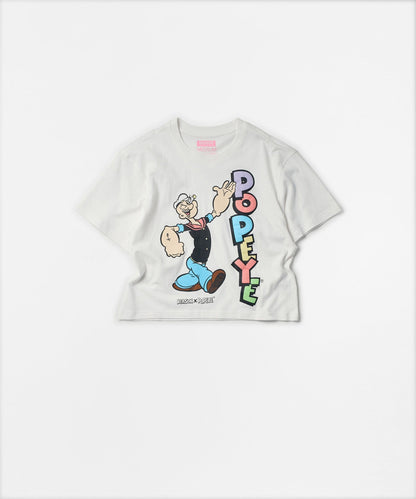 Reason Clothing Sale | Popeye Logo Women's Graphic Cropped Short Sleeve Tee - White