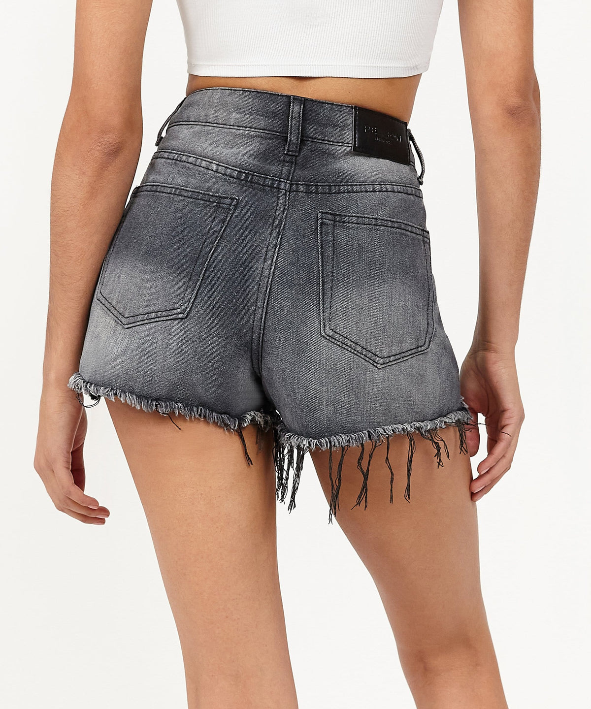 Reason Clothing Great Value | Nora Women's Distressed Denim Shorts - Black