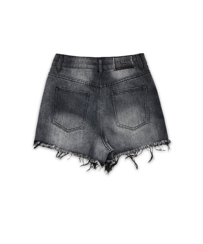 Reason Clothing Great Value | Nora Women's Distressed Denim Shorts - Black