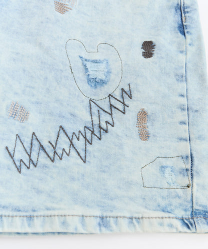 Reason Clothing Featured | Kids K' Andre Distressed Denim Short - Light Blue