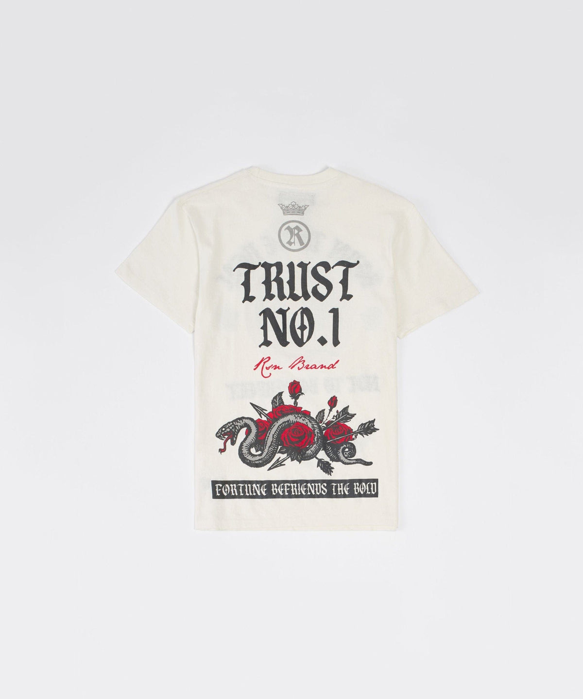 Reason Clothing Best Seller | Kids Trust No 1 Embroidered Short Sleeve Tee - Cream