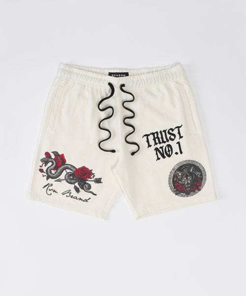 Reason Clothing Trending | Kids Trust No 1 Fleece Shorts - Cream