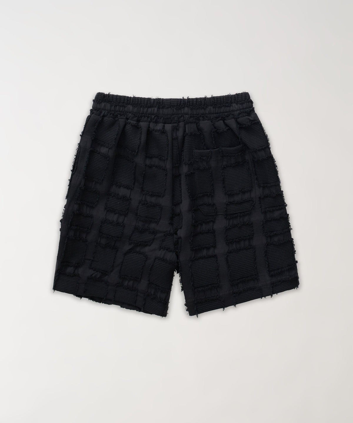 Reason Clothing Popular | Grid Kid's Textured Shorts - Black