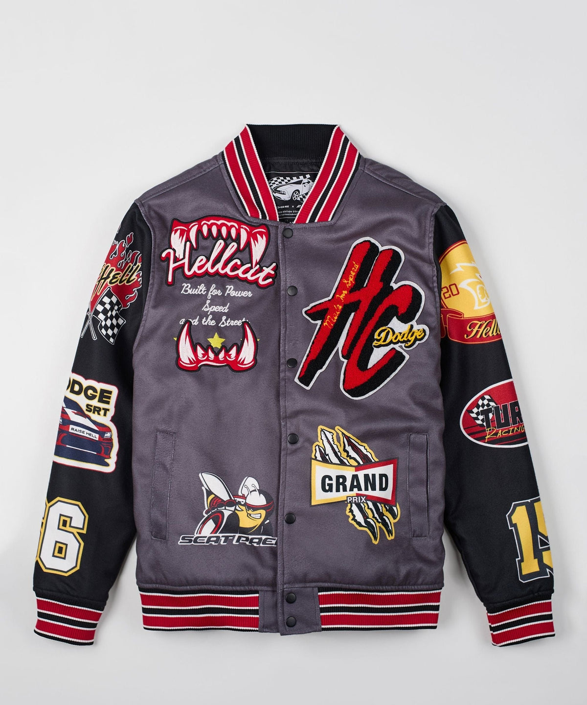 Reason Clothing Trusted | Kids Dodge Hellcat Varsity Jacket - Grey