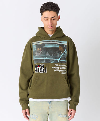 Reason Clothing Discount | How High Study High Graphic Hoodie - Olive Green