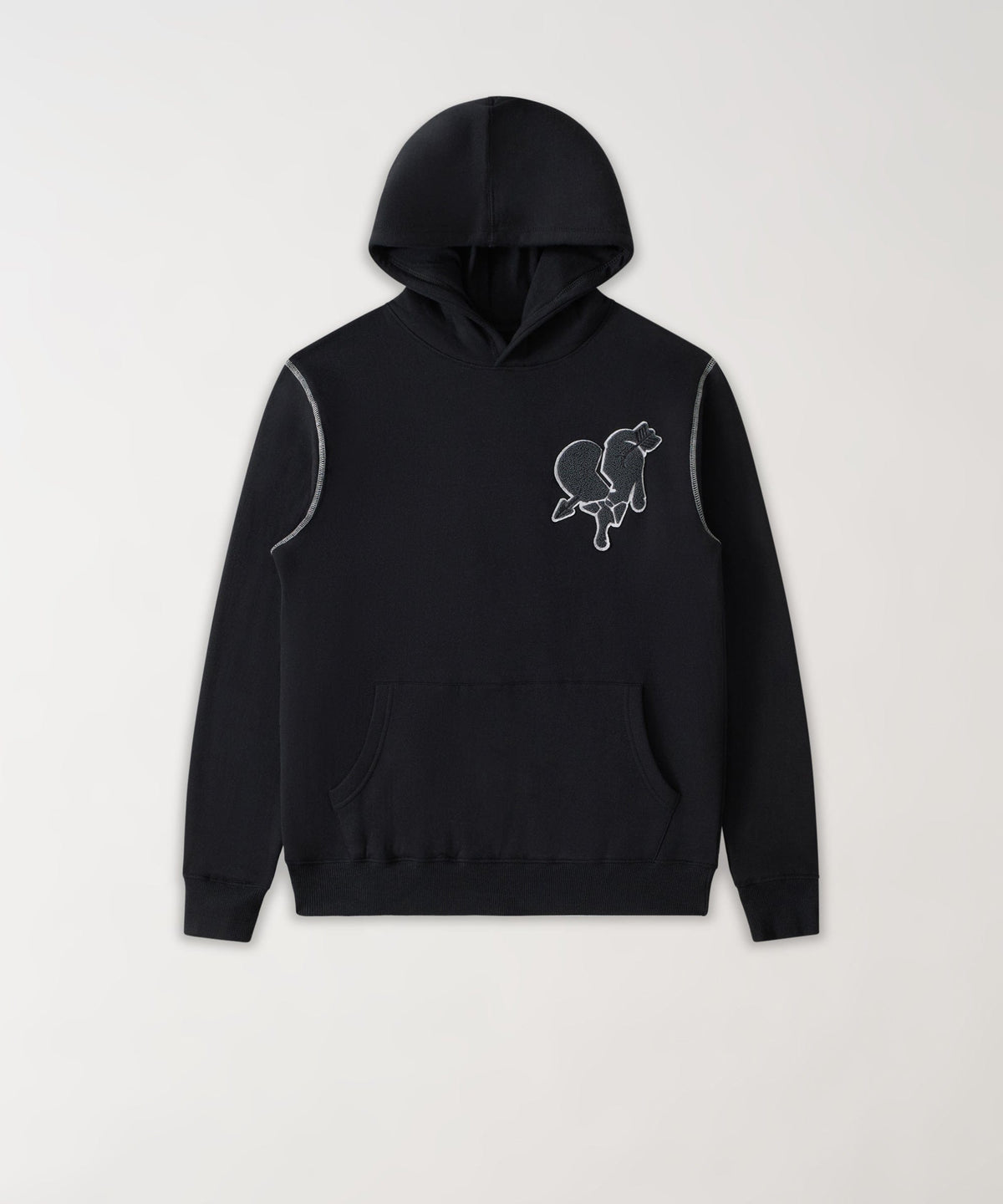 Reason Clothing Latest | Heartless Chenille Patch Graphic Hoodie - Black